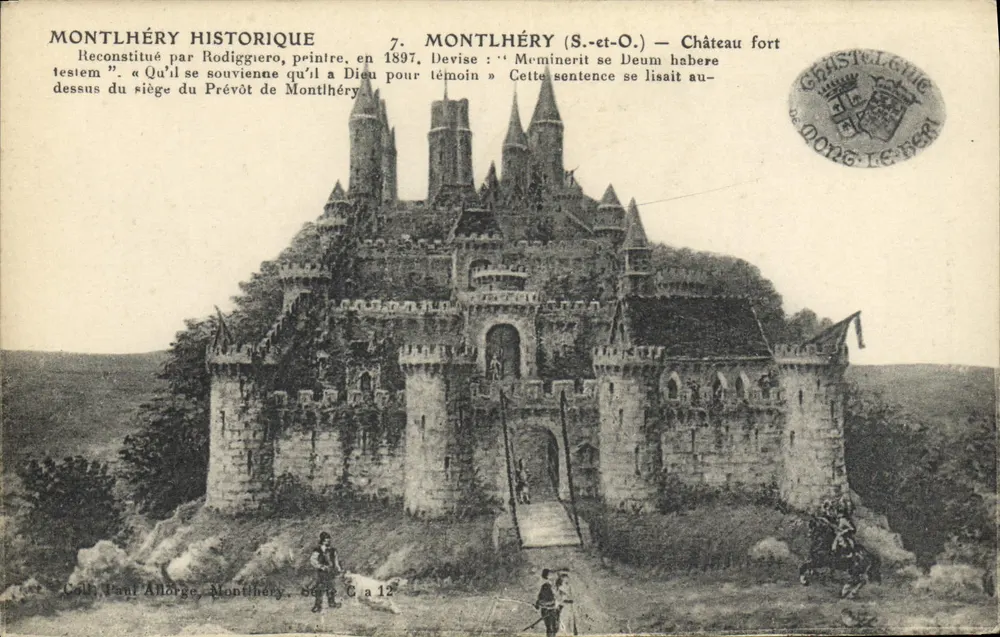 Montlhéry (S.-et-O.) — Castelo forte — Reconstruído por Rodiggiero, pintor, em 1897 - Frente