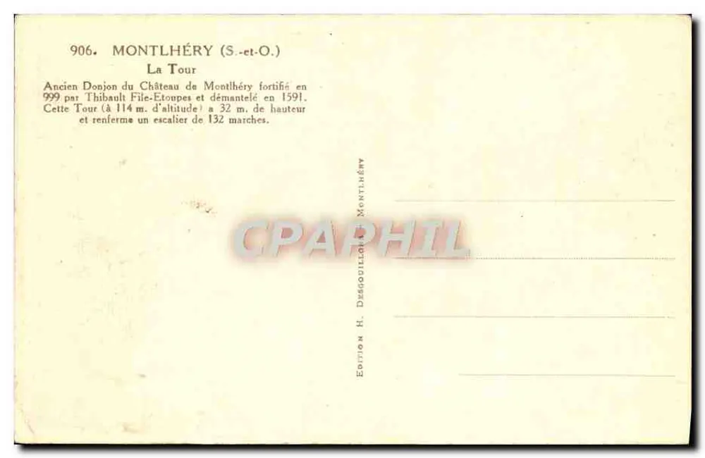 Montlhéry — Die Turm — Ausgabe H. Desgouillons - Rückseite