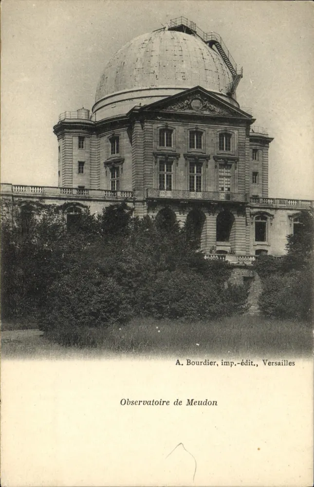 Observatório de Meudon — vista do prédio com cúpula — A. Bourdier, imp.-edit., Versailles - Frente