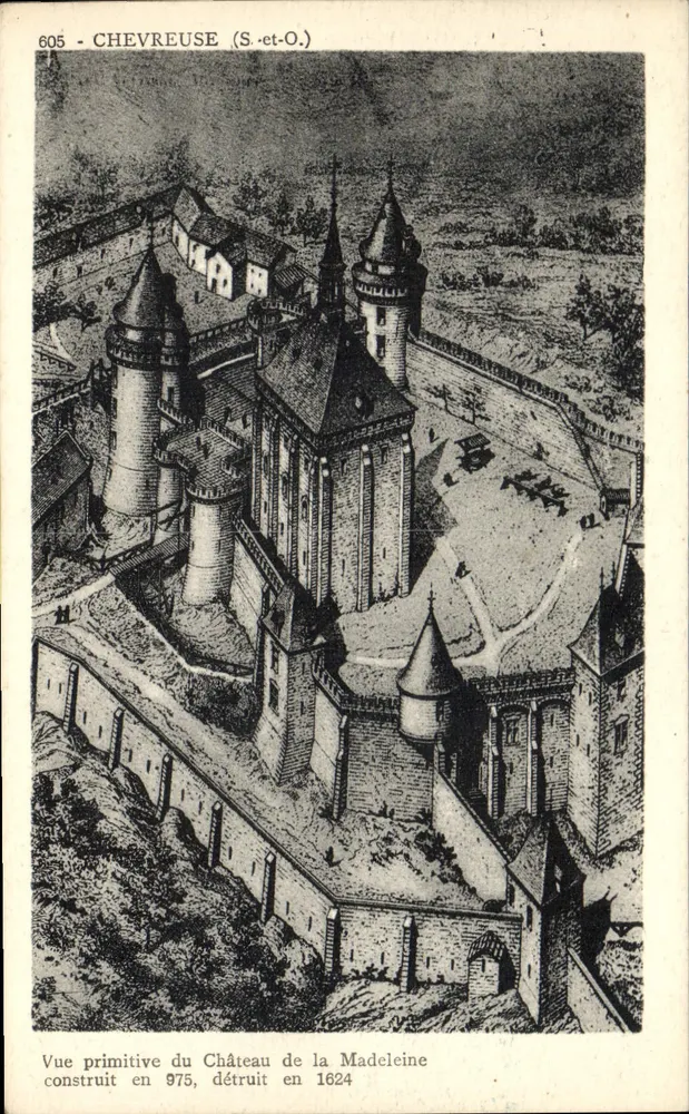 Chevreuse (S.-et-O.) — Vista primitiva do Castelo da Madeleine — Lymondette em Chevreuse - Frente