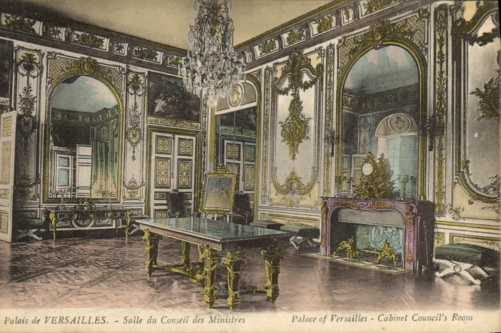 Schloss VERSAILLES - Zimmer des Ministerrats — M.° MOREAU ÉDIT., VERSAILLES - Vorderseite