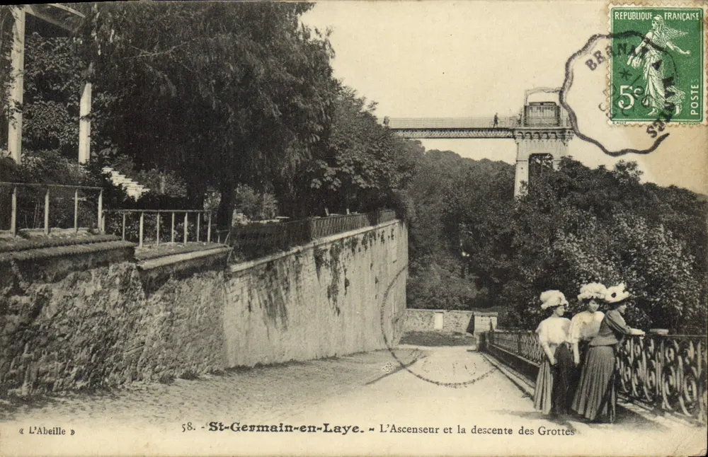 St-Germain-en-Laye - Die Aufzug und Abstieg in die Höhlen — L'Abeille, n°58 - Vorderseite