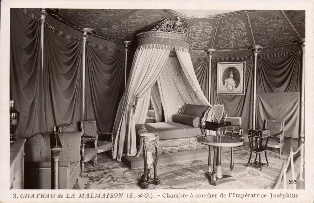 Schloss La Malmaison (S.-et-O.) — Schlafzimmer der Kaiserin Joséphine — Verlag Marque ROSE, Nr. 1353 - Vorderseite
