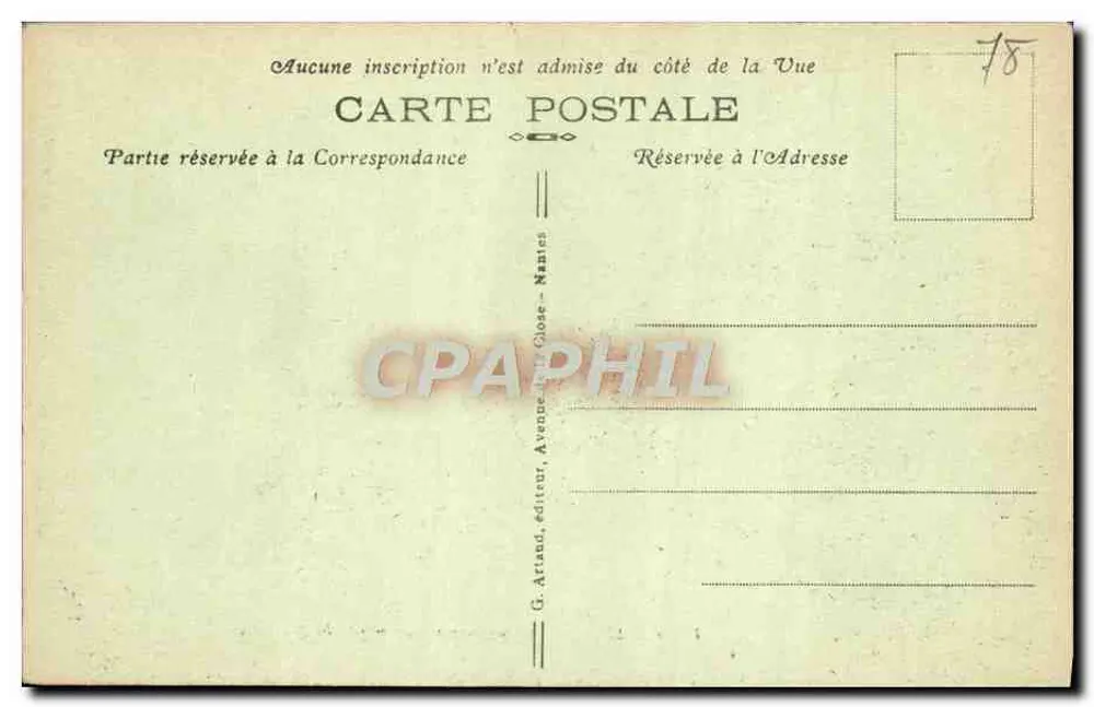 Klippen — Panoramablick vom Schloss — G. Artand, Verlag, Nantes, Nr. 5 - Rückseite