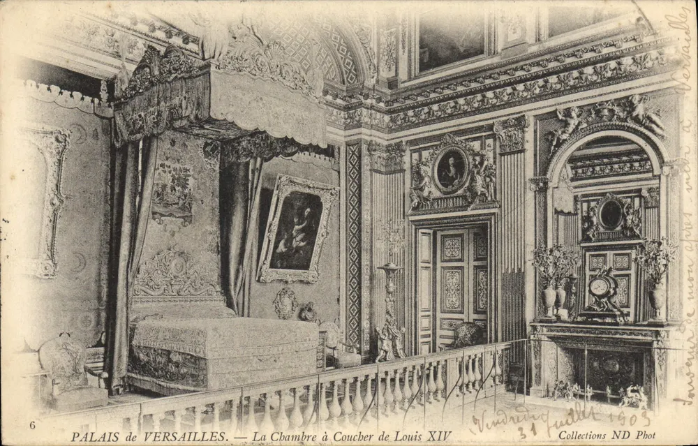 Palast von Versailles — Das Schlafzimmer von Ludwig XIV — Collections ND Phot - Vorderseite