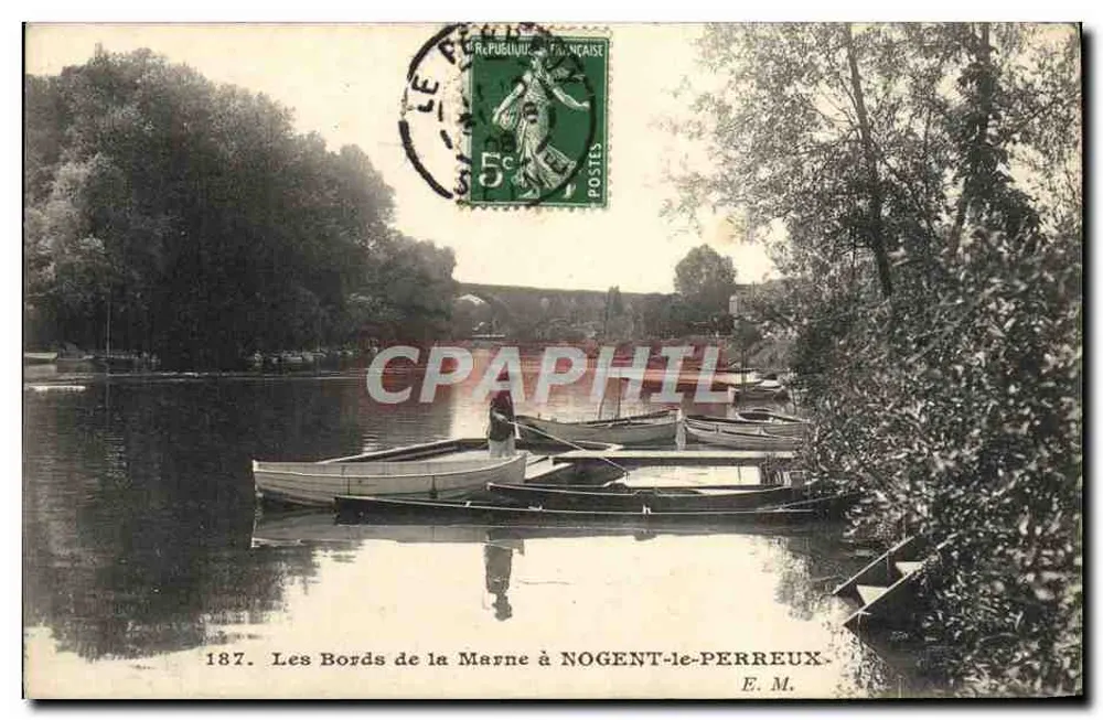 Die Ufer der Marne bei NOGENT-LE-PERREUX — E.M. — Verlag E. Malecult, Paris - Vorderseite