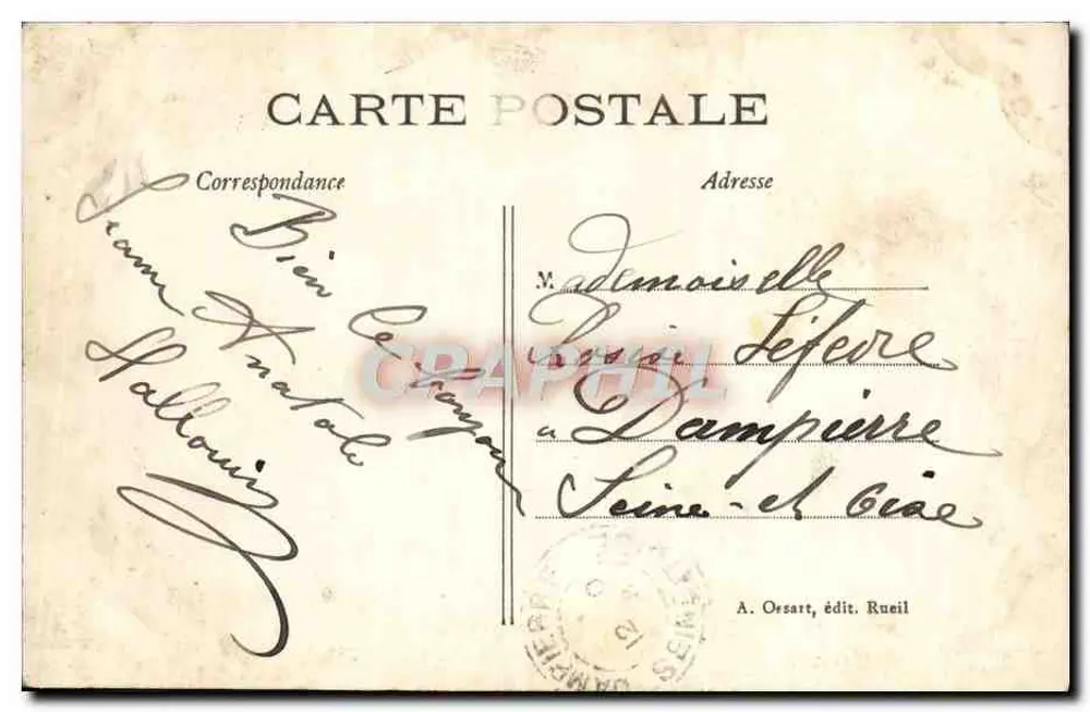 Castelo de La Malmaison (RUEIL) — O Templo do Amor — A. Ossart, edição Rueil - Verso