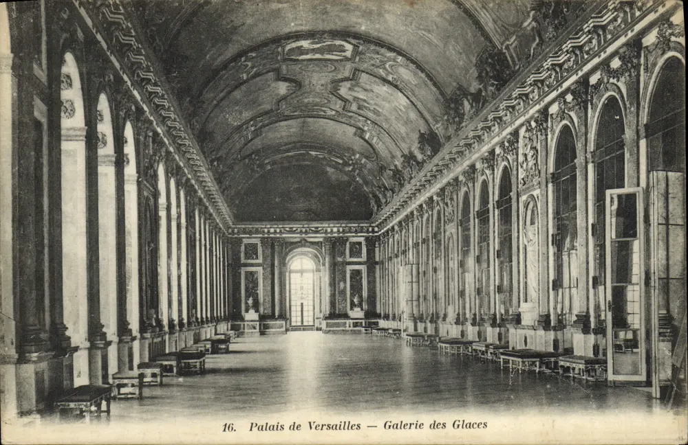 Palácio de Versalhes — Galeria dos Espelhos — Editor não identificado, n° 16 - Frente