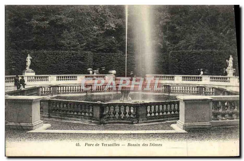 Parque de Versailles — Bassin dos Dômes — Héliotypie Bourdier et Faucheux - Frente