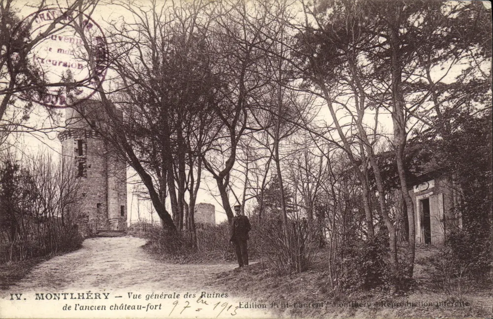 Montlhéry — Vista geral das Ruínas do antigo castelo-fortaleza — Edição Paul-Laurent, Montlhercy - Frente