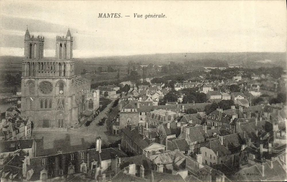 Mantes — Vista geral. — Ollécha & Bertomey, editor. — Mantes. - Frente