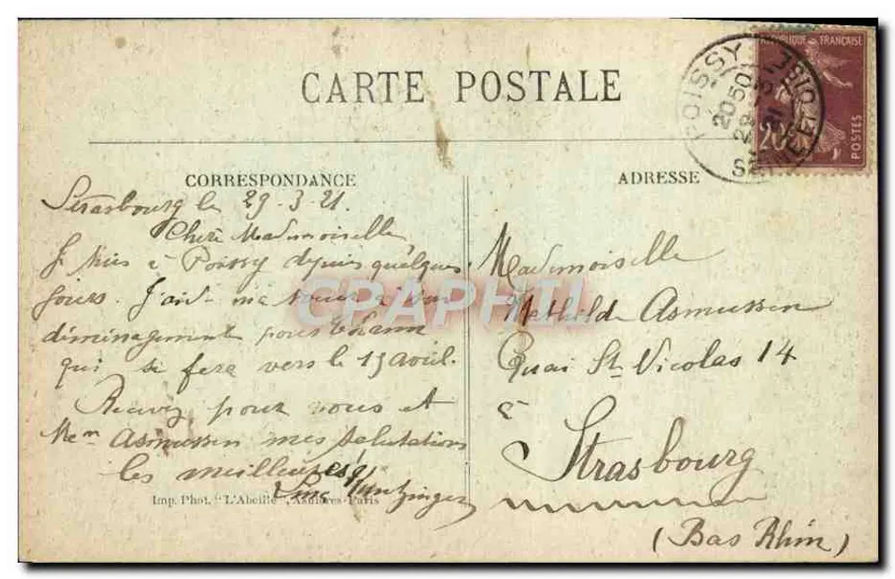 Poissy — Der Bras Migneaux und die Avenue — Fischdienst - Rückseite