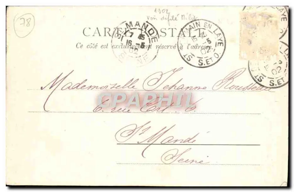 St. Germain-en-Laye — Castelo e Estátua de Thiers — Paris, editor n° 10194 - Verso