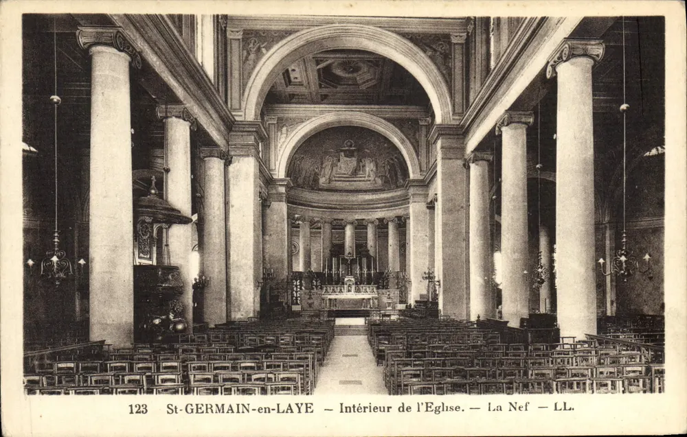 St-GERMAIN-en-LAYE — Wnętrze Kościoła — Nef — LL. — N° 123 - Awers