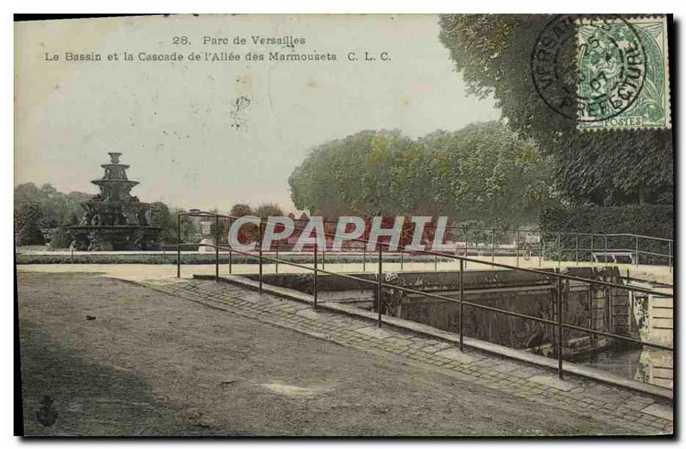 Schlosspark Versailles — Der Bassin und die Cascade der Marmousets-Allee — C. L. C. - Vorderseite