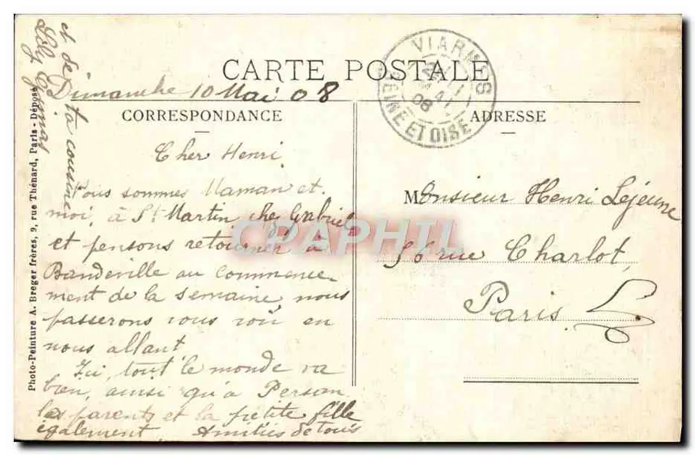 St-Martin-du-Tertre — Eine Gedanke von St-Martin-du-Tertre — Carillon, Paris - Rückseite