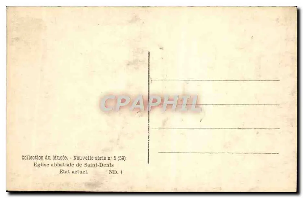 Abbatyjski kościół w Saint-Denis — Obecny stan — Kolekcja Muzeum, nowa seria nr 5 (59) - Rewers