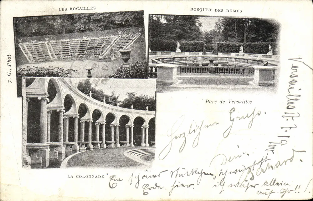 Les Rocailles — Bosquet des Domes — La Colonnade — Park von Versailles — G. Phot. - Vorderseite