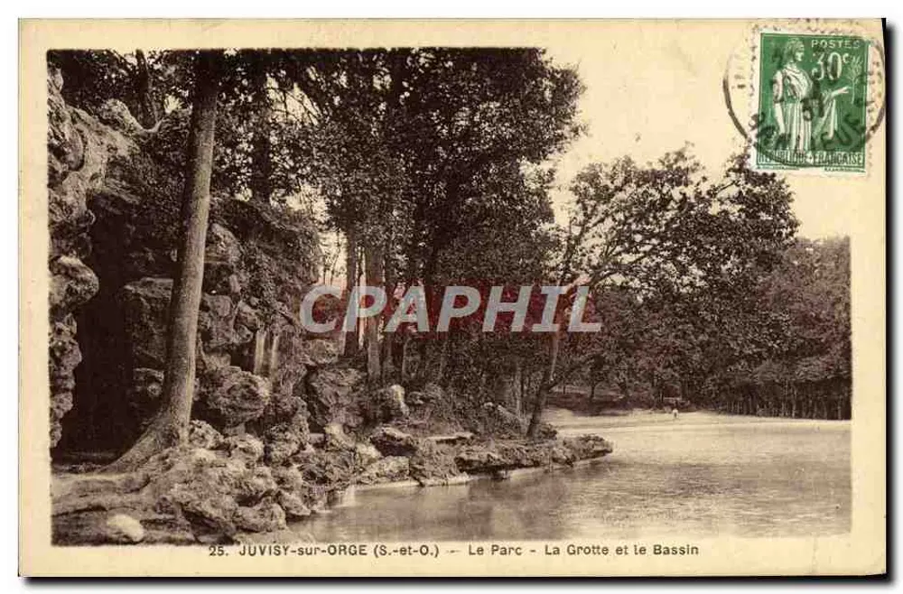 JUVIJSY-sur-ORGE (S.-et-O.) — Der Park — Die Höhle und der Teich — Leprunier, Verlag, Juvisy - Vorderseite