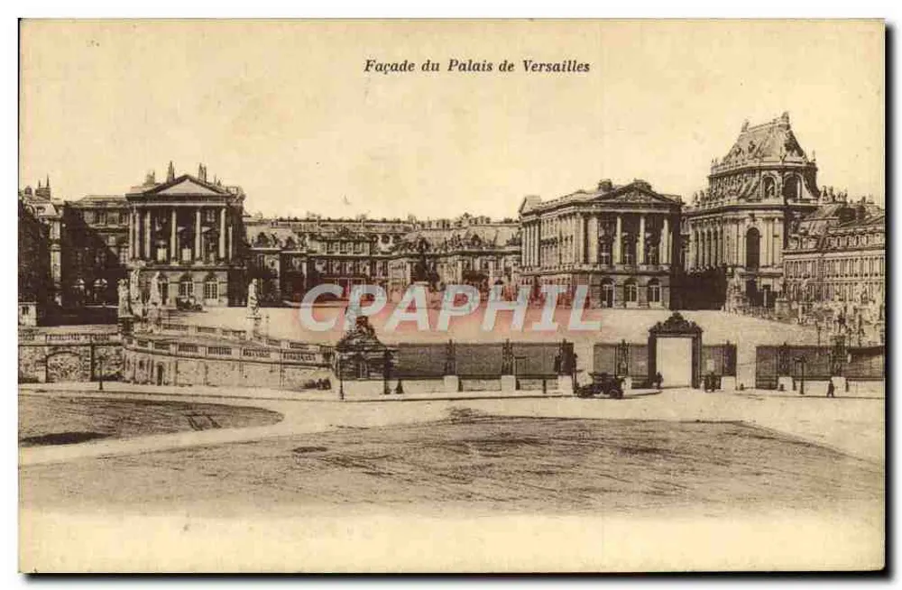 Fachada do Palácio de Versalhes — vista panorâmica — Mme Moreau, editora, Versalhes - Frente