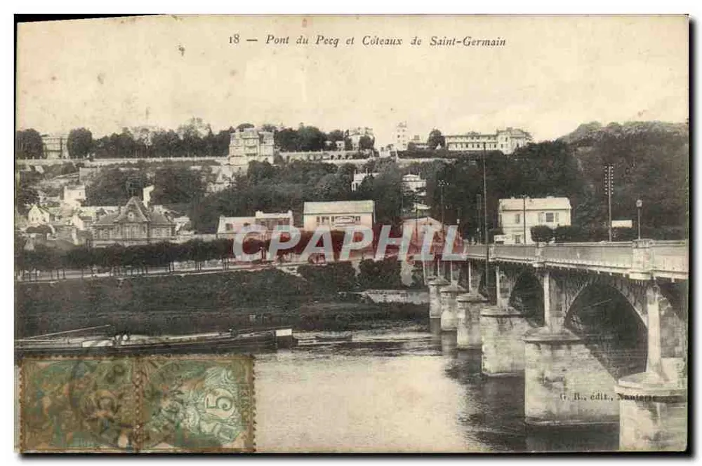 Pont du Pecq e Coteaux de Saint-Germain — G. B., editor, Nanterre — n°18 - Frente