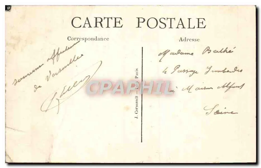 Versailles — Der Park — Der Apollon-Chariot-See — J. Cornault, Paris - Rückseite