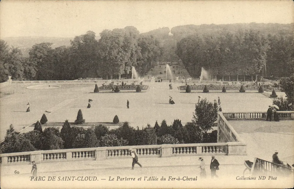 Park von Saint-Cloud — Der Parterre und die Avenue du Fer-à-Cheval — Collections ND Phot - Vorderseite