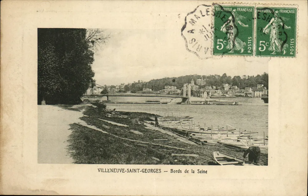 Villeneuve-Saint-Georges — Bords de la Seine — Édition Muller, quincailler - Vorderseite