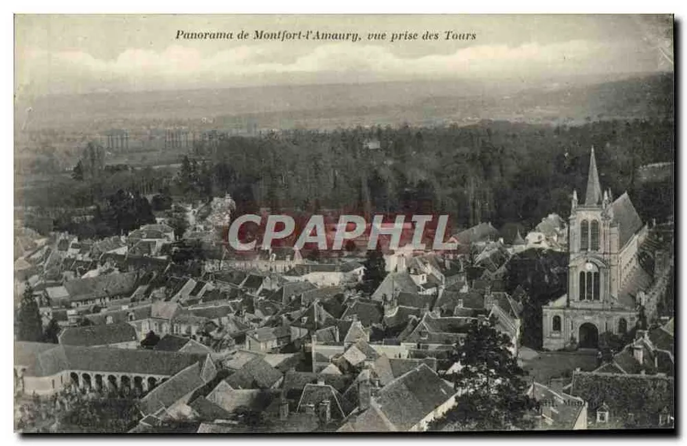 Panorama von Montfort-l'Amaury, Aufnahme von den Türmen — Verleger: Herr Maugé, Nummer 7 - Vorderseite