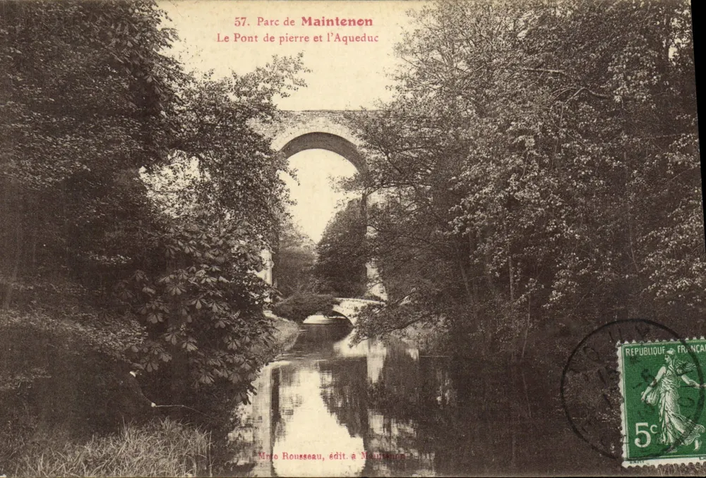 Parque de Maintenon — O Ponte de Pedra e o Aqueduto — Myro Rousseau, editor em Maintenon - Frente