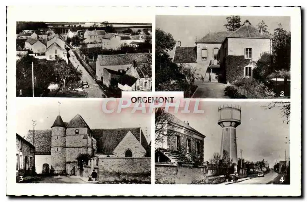 Orgemont — Panorama, Der Rosenpark, Die Kirche, Das Rathaus — Éditions Lusset, Nr. 21587 - Vorderseite