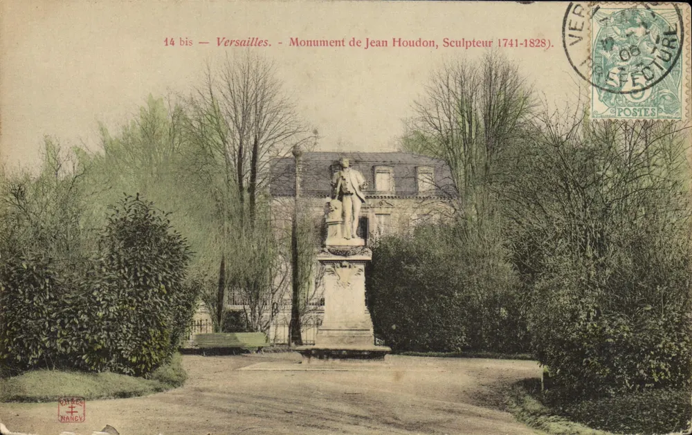 Versailles — Denkmal für Jean Houdon, Bildhauer (1741-1828) — Verlag NANCY - Vorderseite