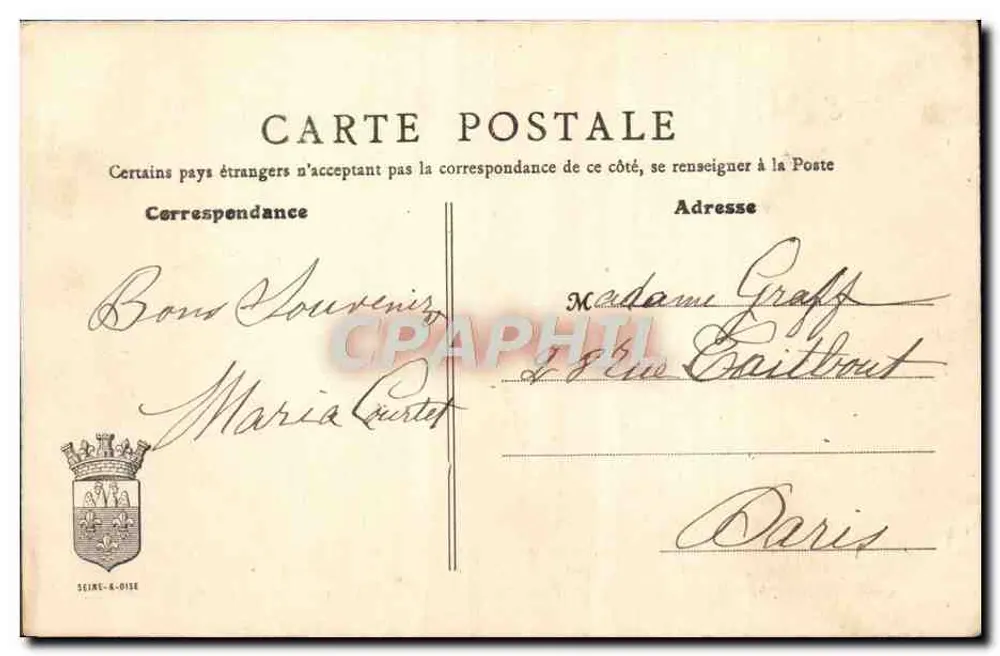 Villiers-sur-Orge — Village alegre, regado pelo Orge, como seu nome indica — Edição do Orge, A. Thévenet Savigny, Rep. Im. - 189 - Verso