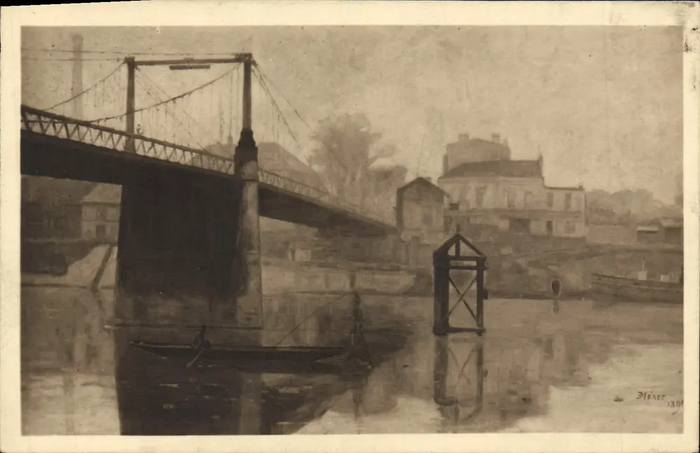 Hängebrücke der Île-Saint-Denis — Ansicht vom Museum — Méret, Serie 4 (58) - Vorderseite