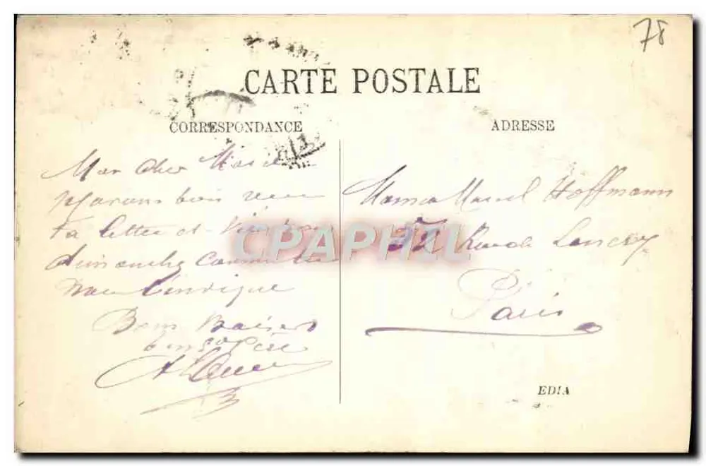 Fond de la Fontaine de la Reine — Parc de Versailles — Éditeur : EDIA, n° 52 - Rewers