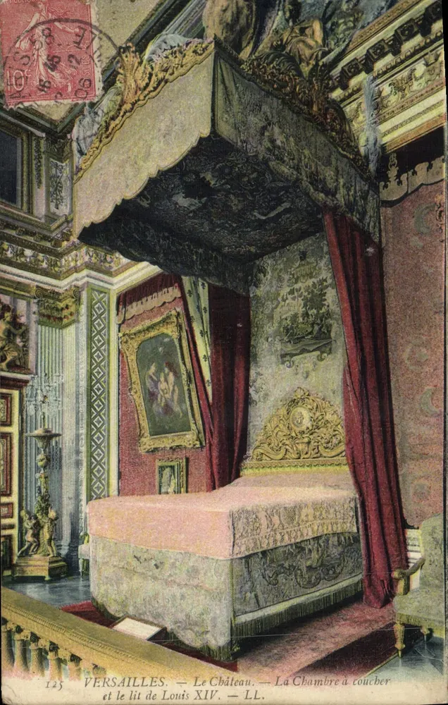 Versailles — Das Schloss — Das Schlafzimmer und das Bett von Ludwig XIV — LL. — N° 125 - Vorderseite