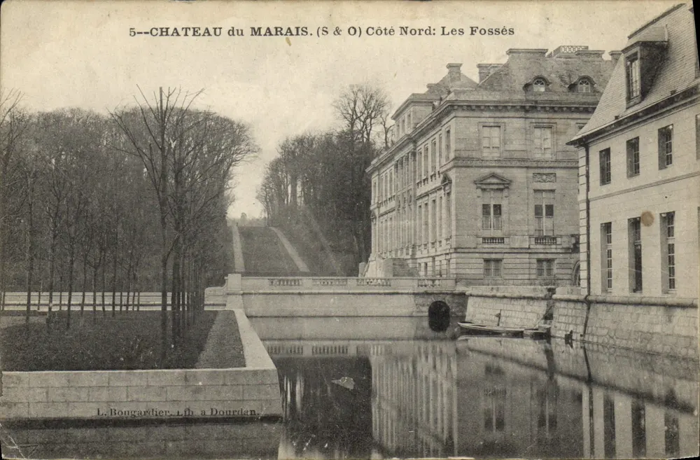 Château du Marais — Côté Nord: Les Fossés — L. Bougardier, Lib. à Dourdan - Vorderseite