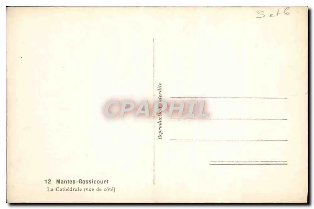 Mantes-Gassicourt — A Catedral (vista lateral) — n°12 - Verso