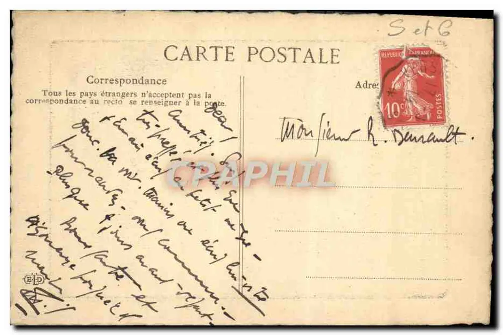 Galerie des Glaces — Palais de Versailles — Éditeur E.D. n°4 - Verso