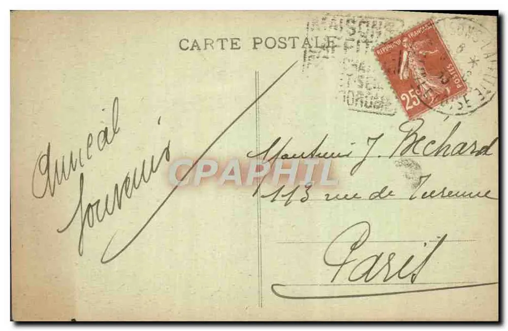 Carrières-sous-Bois — Route de St Germain sous un pont métallique — Édition Magasins Réunis, Maisons-Laffitte - Verso