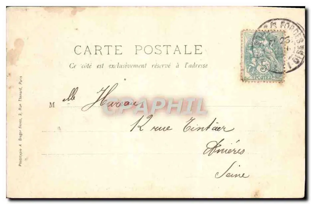 Briis-sous-Forges — Château de Frileuse — Aubry, Verleger. Nachdruck verboten. - Rückseite