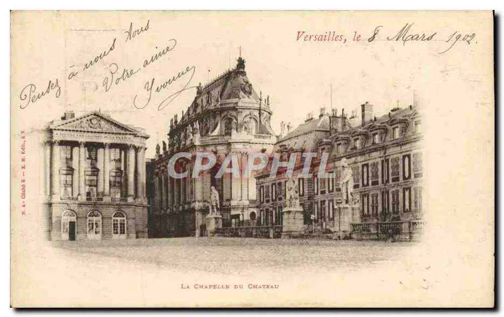 Capela do Castelo — Versailles — Editor K. & K. Kithu, A.V., N. 4 - Frente