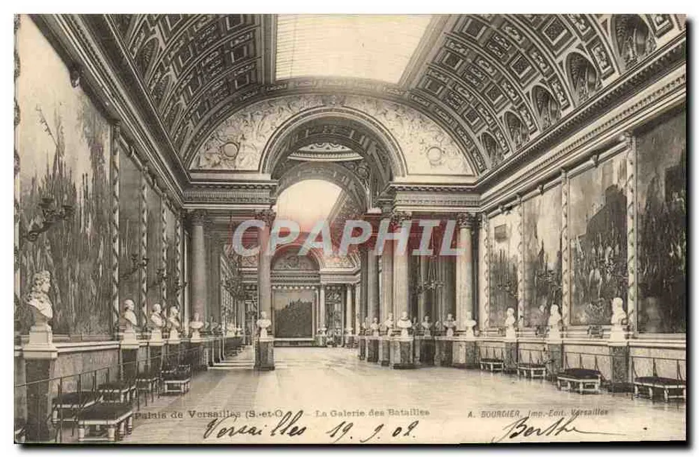 Palais de Versailles — La Galerie des Batailles — A. BOOURCIER, Imp.-Édit. Versailles - Recto