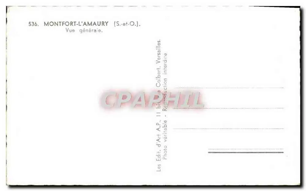 Montfort-l'Amaury — Vista geral — Les Édit, d'Art A.P., Versailles - Verso