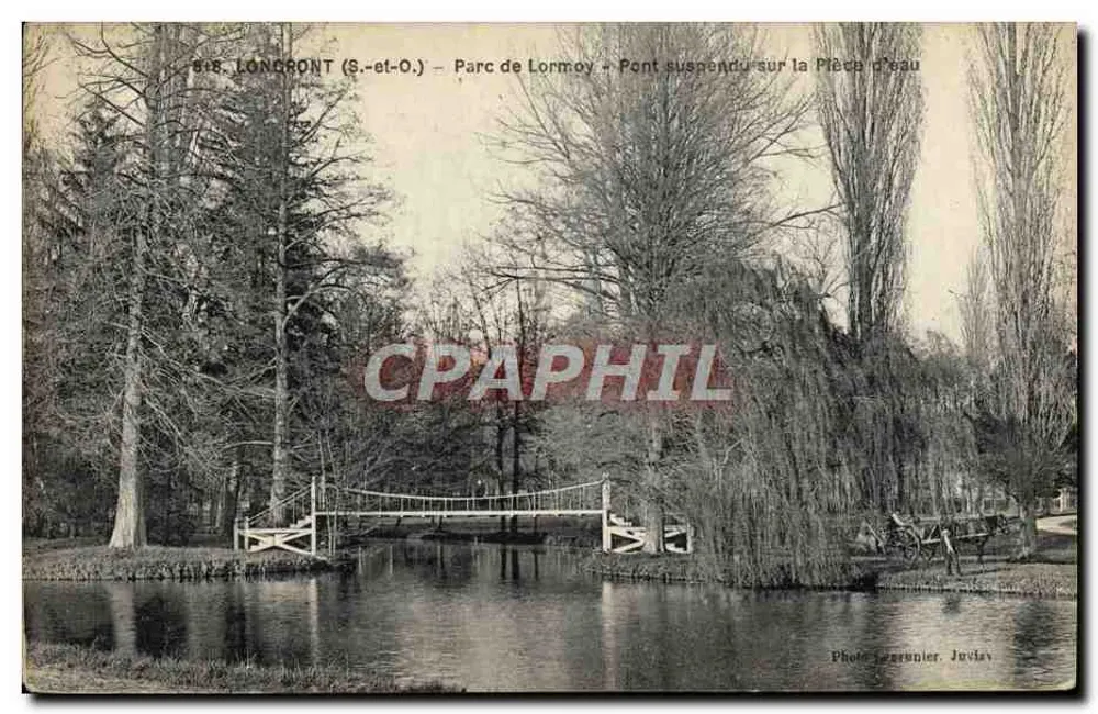 Longmont (S.-et-O.) – Park von Lormoy – Hängebrücke über das Wasserbecken - Vorderseite