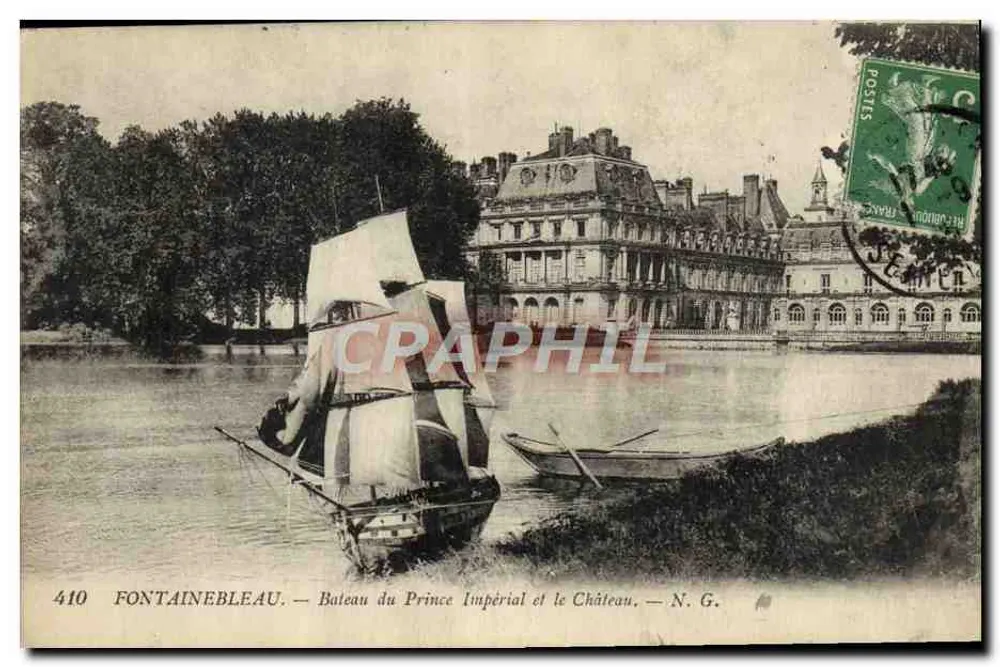 Fontainebleau — Boot des Kaisers und das Schloss — N.G. - Vorderseite