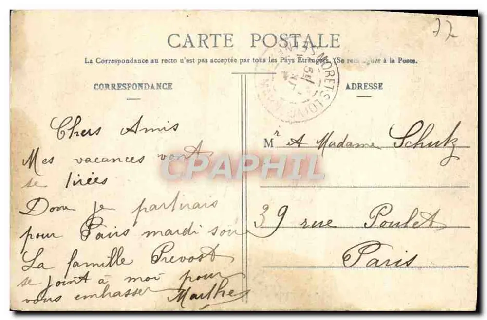 Forêt de Fontainebleau — Clair aux Biches (Gorges d'Apremont) — n°392 - Verso