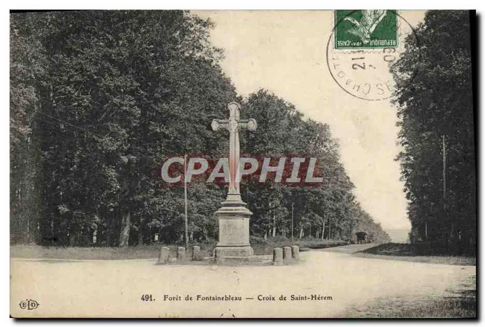 Foresta di Fontainebleau — Croce di Saint-Hérem — Editore EDP, n° 491 - Recto