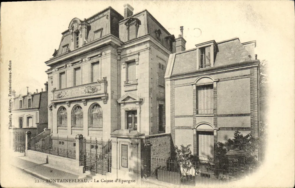 Fontainebleau — A Caixa de Poupança — Thibault, editores, Fontainebleau-Melun - Frente