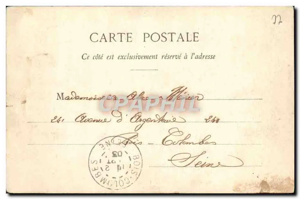 Fontainebleau — O Viaduto de Changis — Thibault, editores, Fontainebleau-Meaux - Verso